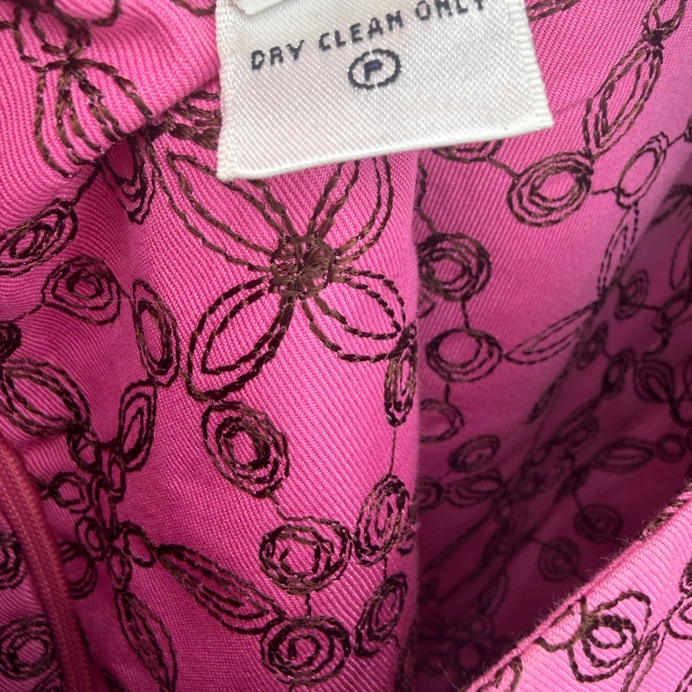 Vintage Lilly Pulitzer Pink Embroidered Sheath Dress Silk Blend 6 - Picture 6 of 10